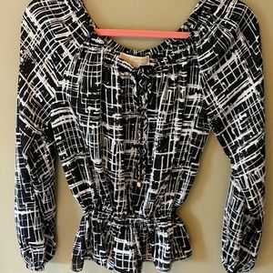 Michael Kors black & white blouse.